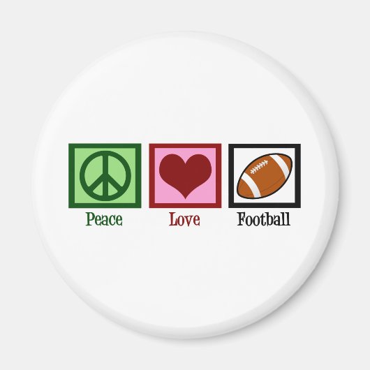 Peace Love Football Magneet (Voorkant)