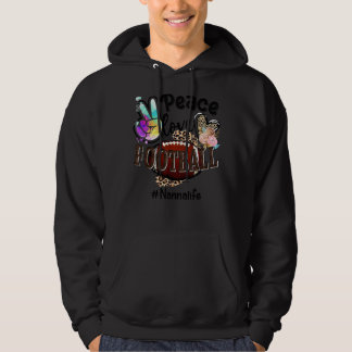Peace Love Football Nanna Life Ma Grandma Leopard Hoodie