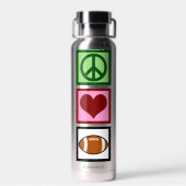 Peace Love Football Player Persoonlijk Waterfles (Achterkant)