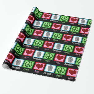 Peace Love Forensic Science Forensics Kerstmis Cadeaupapier
