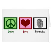 Peace Love Forensics Fingerprint Forensic Lab Card (Devant horizontal)