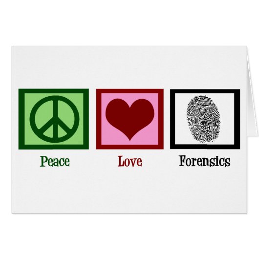 Peace Love Forensics Fingerprint Forensic Lab Card (Devant horizontal)