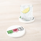 Peace Love Forensics Zandsteen Onderzetter (Zijkant)