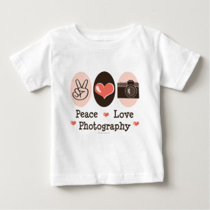 Peace Love Fotografie Camera Baby Lange hoes T-shi