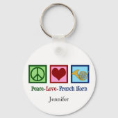 Peace Love French Horn Sleutelhanger (Achterkant)