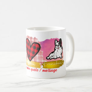 Peace Love Frenchie Cute French Bulldog Hondenlief Koffiemok