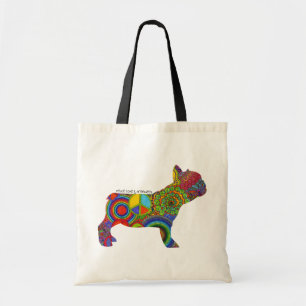 "Peace Love & Frenchies" Pop Art Canvas tas