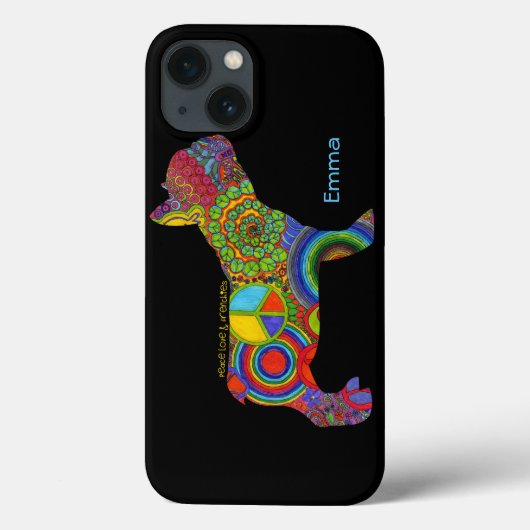 "Peace Love & Frenchies" Pop Art coque iphone (Verso)