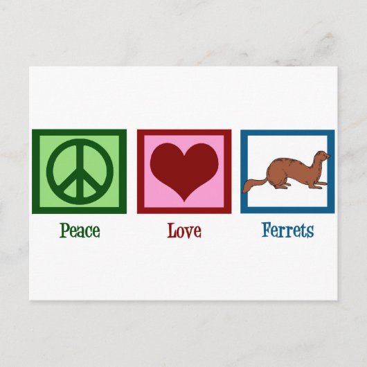 Peace Love-fretten Briefkaart (Voorkant)
