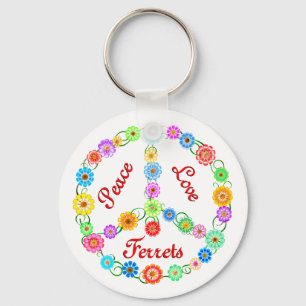 Peace Love-fretten Sleutelhanger