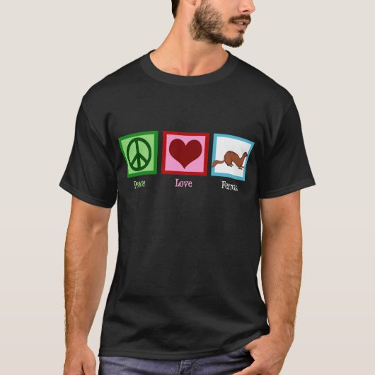 Peace Love-fretten T-shirt (Voorkant)