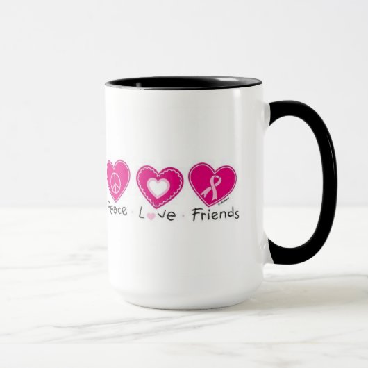 Peace Love friends Mug (Droite)
