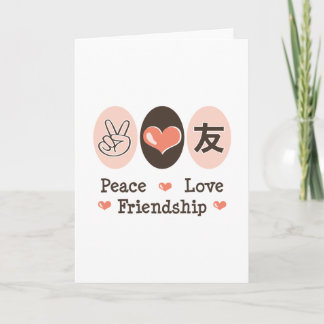 Peace Love Friendship Wenskaart Kaart