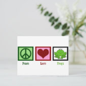 Peace Love Frogs Briefkaart (Staand voorkant)