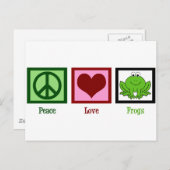 Peace Love Frogs Briefkaart (Voorkant / Achterkant)