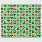 Peace Love Frogs Cute Frog Pattern Cadeaupapier (Vlak)