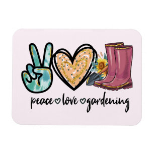 Peace Love Gardening Magneet