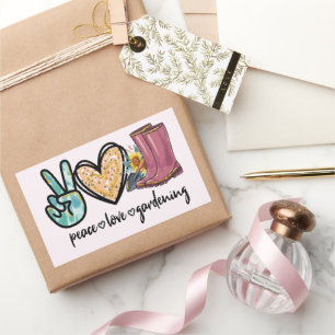 Peace Love Gardening Rechthoekige Sticker