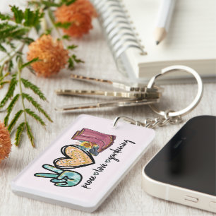 Peace Love Gardening Sleutelhanger