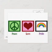 Peace Love Gay Pride Briefkaart (Voorkant / Achterkant)