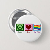 Peace Love Gay Pride Ronde Button 5,7 Cm (Voorkant /achterkant)