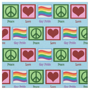 Peace Love Gay Pride Stof