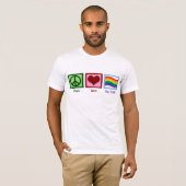 Peace Love Gay Pride T-shirt (Voorkant volledig)