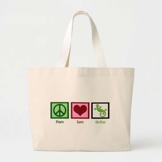 Peace Love Geckos Grote Tote Bag (Voorkant)