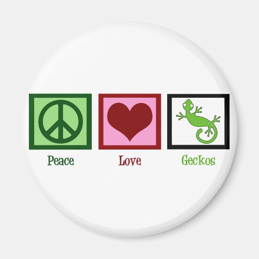 Peace Love Geckos Magneet (Voorkant)
