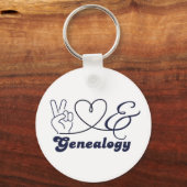 Peace, Love, & Genealogy Sleutelhanger (Voorkant)