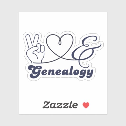 Peace, Love & Genealogy Sticker (Vel)