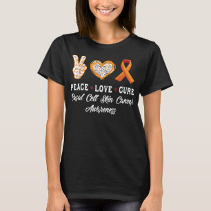 Peace Love genezing basale cell skin cancer awaren T-shirt