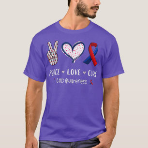 Peace Love genezing CHD hart disease awareness man T-shirt