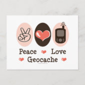 Peace Love Geocache Briefkaart (Voorkant)