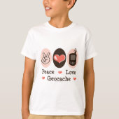 Peace Love Geocache T-shirt (Voorkant)