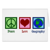 Peace Love Géographie Professeur Carte du monde (Devant horizontal)