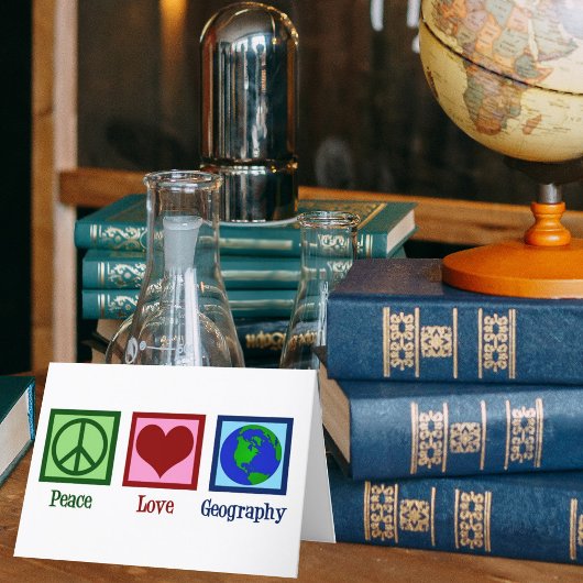 Peace Love Géographie Professeur Carte du monde