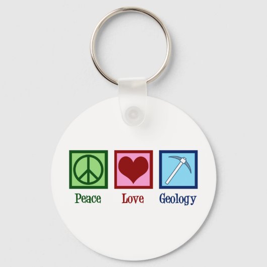 Peace Love Geology Sleutelhanger (Voorkant)