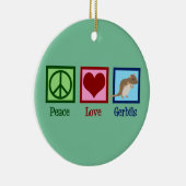 Peace Love Gerbils Keramisch Ornament (Rechts)
