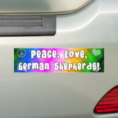 Peace Love German Shepherds Bumpersticker (Op auto)