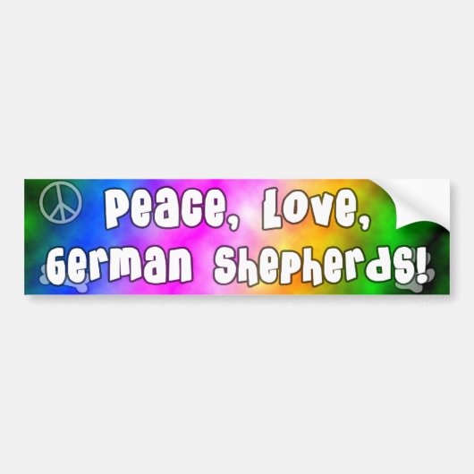 Peace Love German Shepherds Bumpersticker (Voorkant)