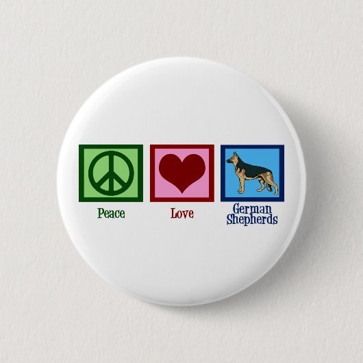 Peace Love German Shepherds Ronde Button 5,7 Cm (Voorkant)