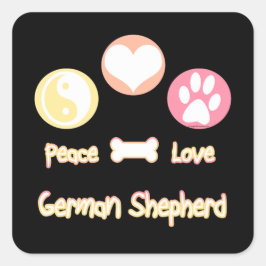 Peace Love German Shepherds Vierkante Sticker