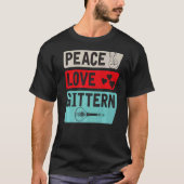 Peace Love Gittern Musical Instrument Gittern T-shirt (Voorkant)