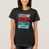 Peace Love Gittern Musical Instrument Gittern T-shirt (Voorkant)