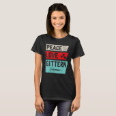 Peace Love Gittern Musical Instrument Gittern T-shirt (Voorkant volledig)