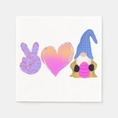 Peace Love Gnome | Pasgeborene bij pasta Servet (Voorkant)