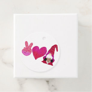 Peace Love Gnome Valentijnsdag Bedankjes Labels