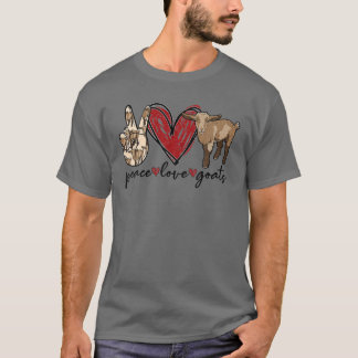 Peace Love Goats Boerderij Girl Goat Lover Gift Fu T-shirt