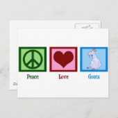 Peace Love Goats Briefkaart (Voorkant / Achterkant)